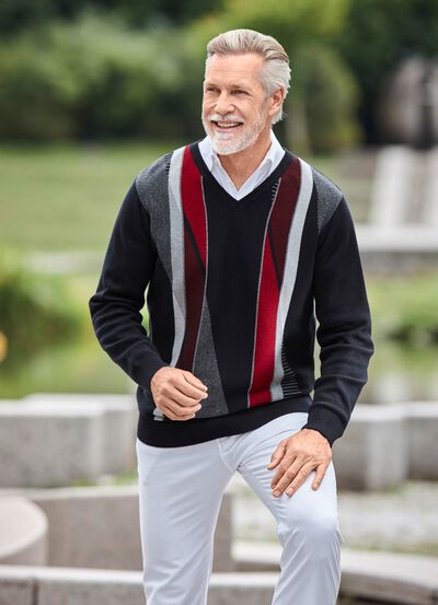 Sch&ouml;ner V-Pullover in 2 Farben 