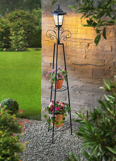 Blumenst&auml;nder mit Solarleuchte 