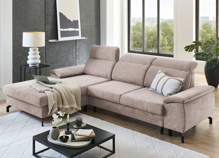 Polsterecke mit Bettfunktion und Bettkasten 