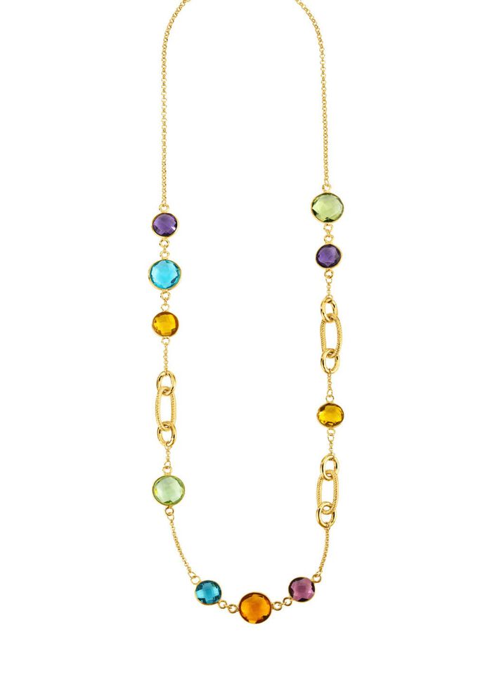 Farbenfrohe Eleganz: Halskette mit Quarzen 