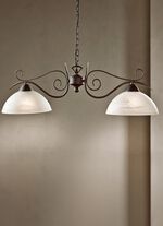 Pendelleuchte, 2-flammig, mit Gestell aus rostfarbenem Stahl 