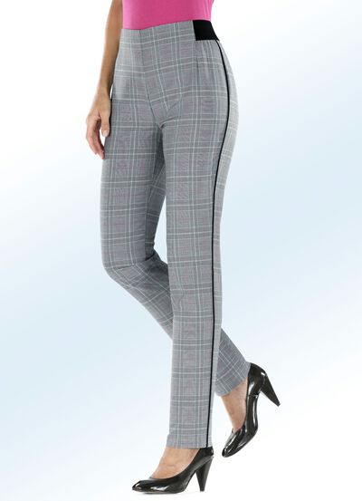 Glencheckhose mit spezieller Bundverarbeitung 