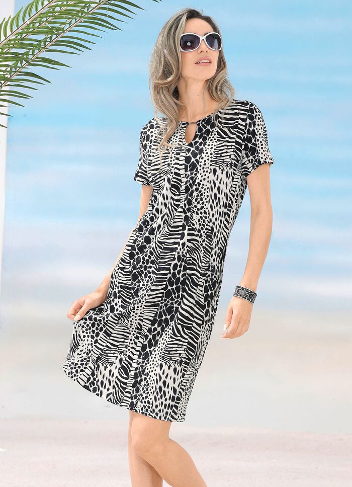 Laurina Kleid mit farbbrillantem Druckdessin 