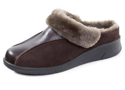 ELENA EDEN, warme Damen-Hausschuhe, Weite H, mit Lammfell 