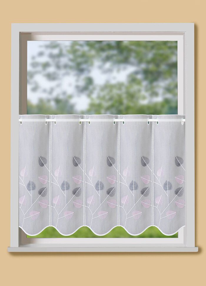 Fein bestickter Kleinfenster-Store 