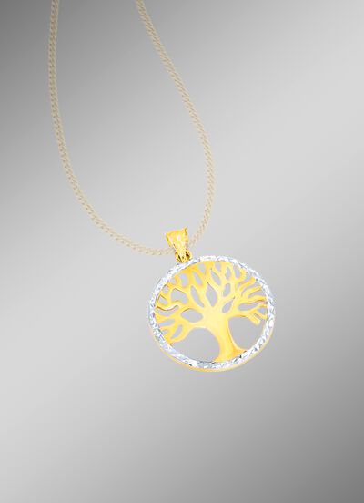 Sch&ouml;ner Anh&auml;nger in Bicolor mit diamantiertem Rand 