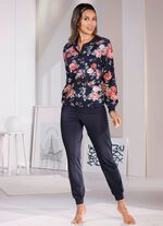 Schlafanzug mit B&uuml;ndchenabschl&uuml;ssen  