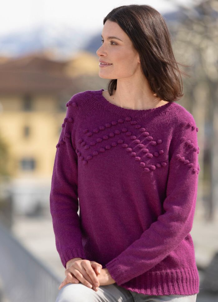 Pullover mit Cloqu&eacute;-Dessin 