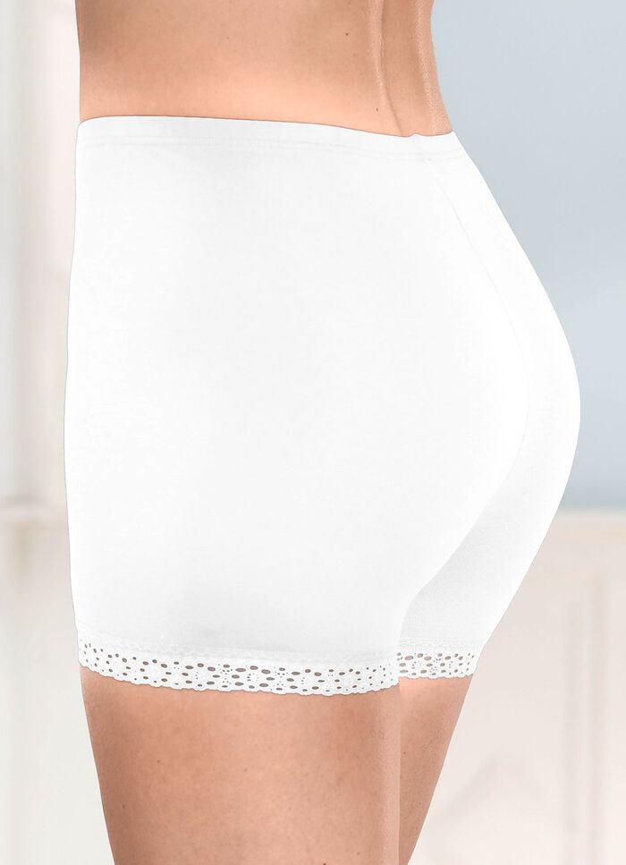 Dreierpack Pants mit Elastikspitze an den Beinabschl&uuml;ssen 