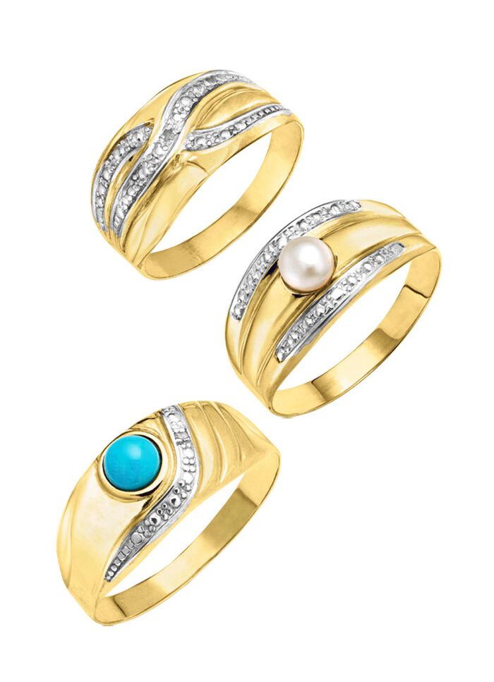 Exklusives Damenring-Set in Bicolor 