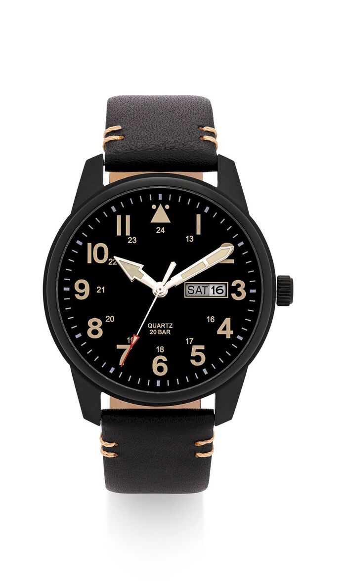 Para Quartz-Herrenuhr in Flieger-Optik 