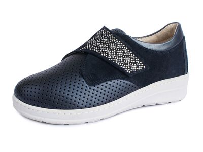 Komfort-Klett-Schuh mit aufwendiger Strassdeko 