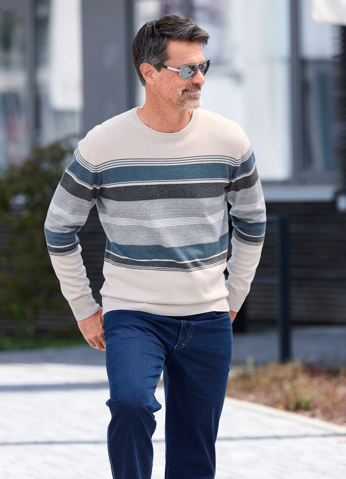 Gestreifter Rundhalspullover 