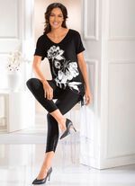 Longshirt mit Kontrastdruck 