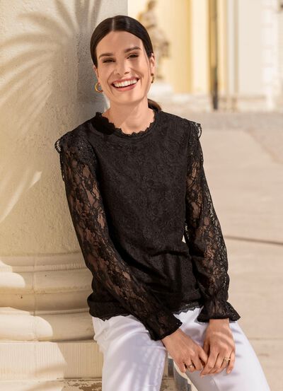 Spitzenshirt in 2 Farben 