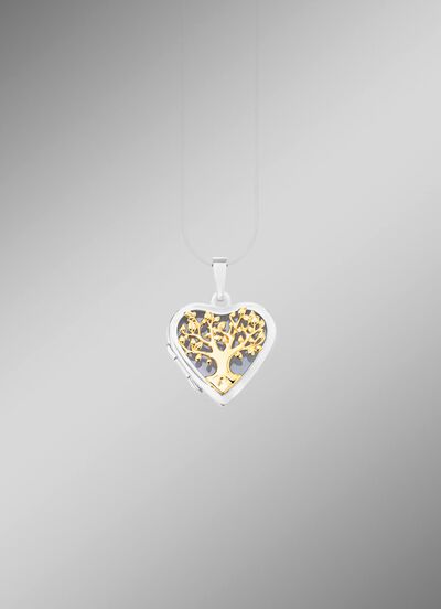 Herz-Medaillon in Bicolor zum &Ouml;ffnen 