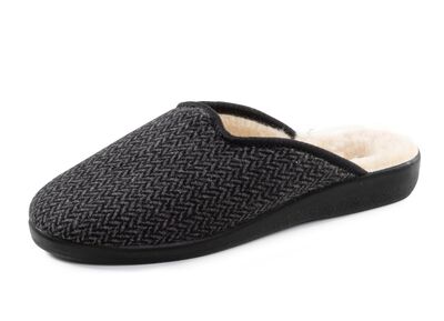 Textil-Pantoffel mit Warmfutter aus reiner Wolle 