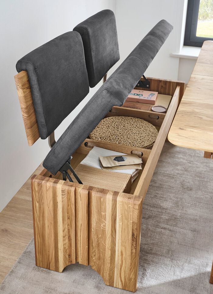 Bankgruppe mit Gestell aus massiver, ge&ouml;lter Eich 