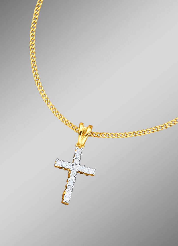 Kreuz-Anh&auml;nger mit Panzerkette 