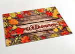 Fu&szlig;matte Herbstbl&auml;tter mit rutschhemmender R&uuml;ckseite 
