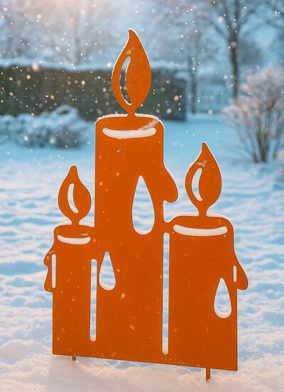 Gartenstecker in Rostoptik 