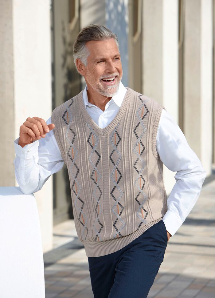 Pullunder mit V-Ausschnitt in 2 Farben 