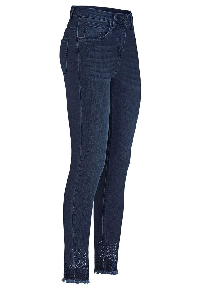Edel-Jeans mit Fransensaum 