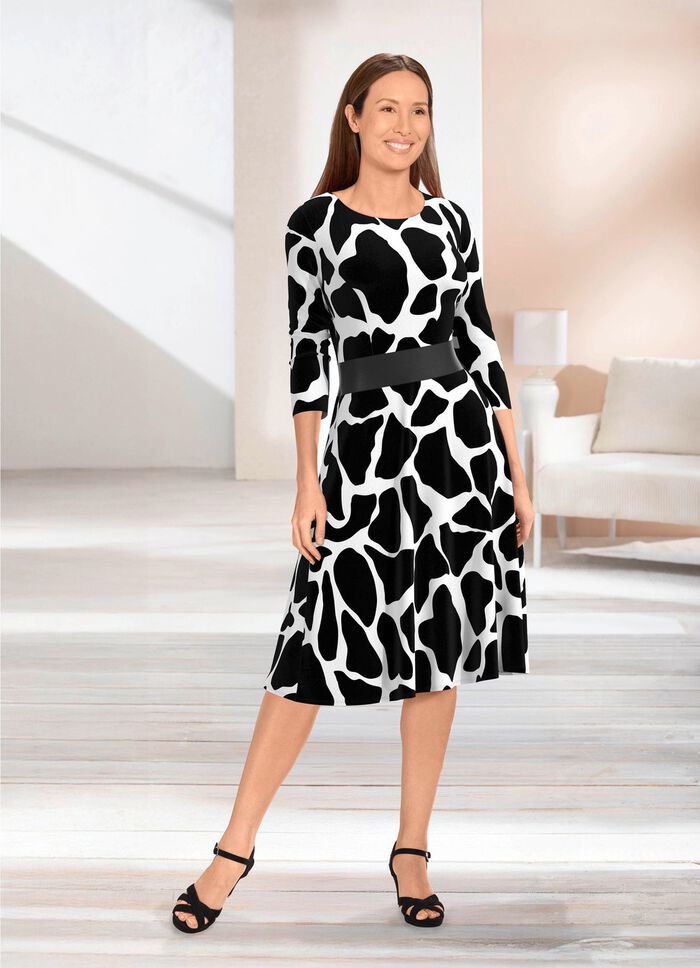 Kleid mit breitem Kunstleder-Einsatz 