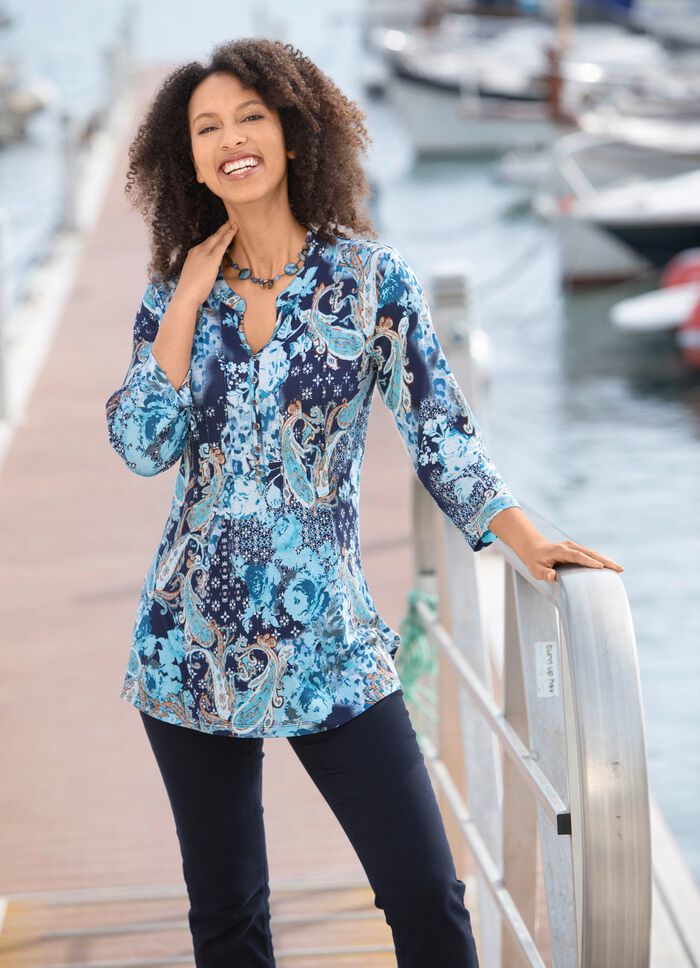 Shirt-Tunika mit Zierknopfleiste 