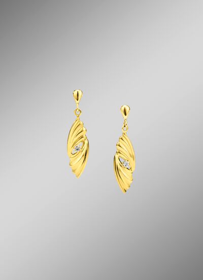 Durchbrochene Ohrstecker mit synthetischen Zirkonia 