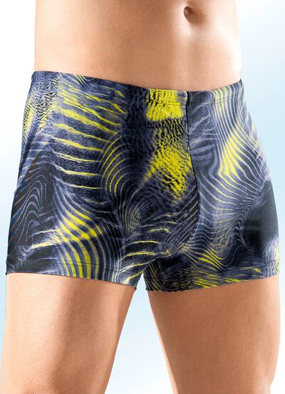 Schwab Badehose in h&ouml;herer Kastenform mit buntem Druckdessin 