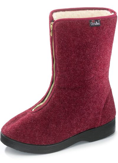 Warme Damen-Hausschuhe, Weite H, mit Rei&szlig;verschluss 