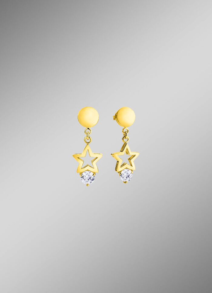 Funkelnde Ohrstecker Sterne mit synth. Zirkonia 