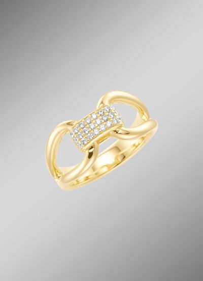 Vergoldeter Damenring mit Zirkonia 