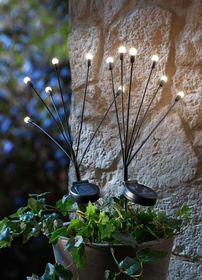 Solarstecker Gl&uuml;hw&uuml;rmchen, 2er-Set 