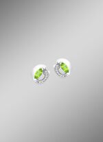 Ohrstecker mit echt Peridot und synth. Zirkonia 