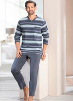 Zweierpack Schlafanz&uuml;ge mit V-Ausschnitt und offenen Abschl&uuml;ssen 