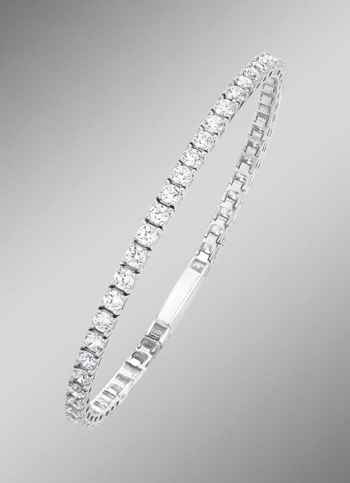 Tolles Tennisarmband mit synth. Zirkonia 