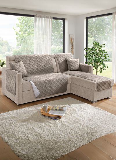 Sessel-, Couch- und Armlehnenschoner mit Rauten-Steppung 